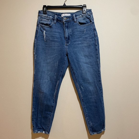 KanCan Signature Distressed Mom Fit Stretch Cuffed Jeans - Picture 5 of 16